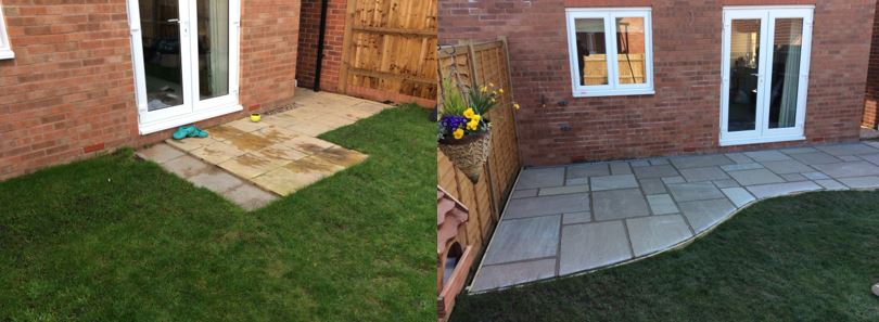 New Build Property – Back of Property Patio and Pathway Congleton